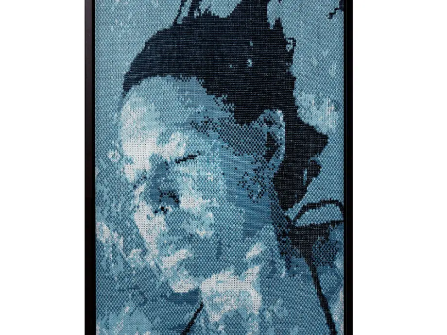 <em>Baumwolle / Stricktechnik 60 x 103  cm</em>